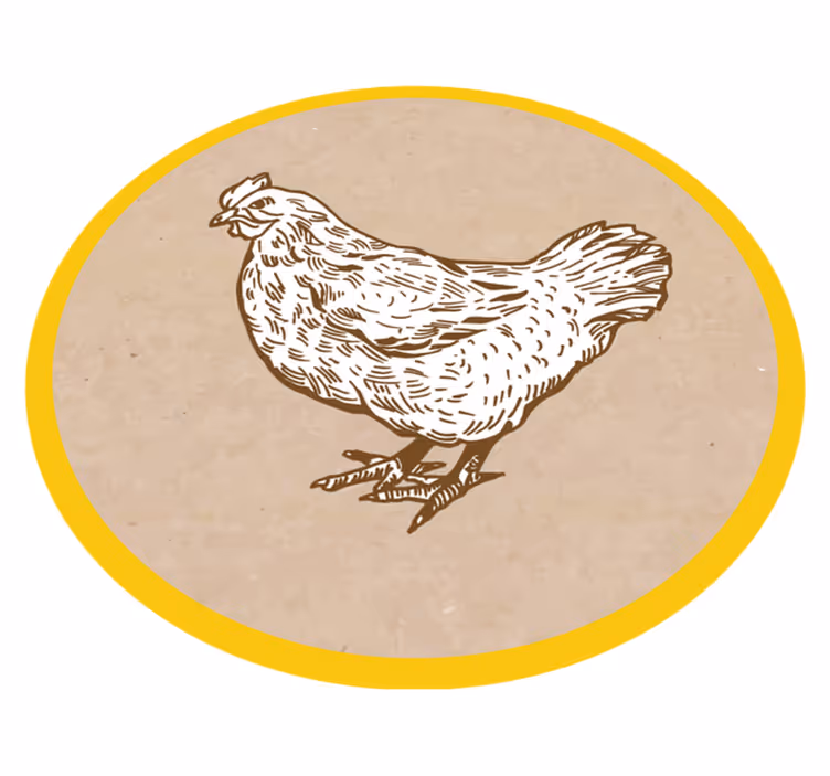 Kip illustratie dieren vinyl tapijt - TenStickers