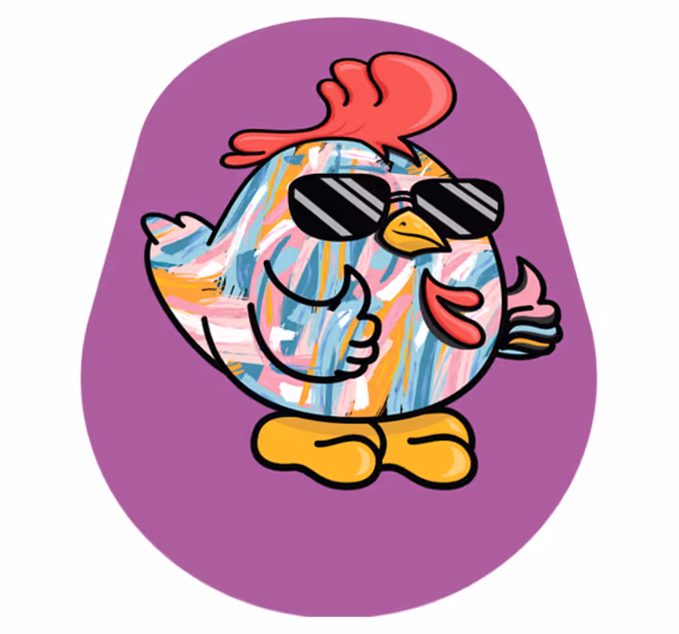 Chique kip karakter vinyl tapijt voor meer kinderen - TenStickers