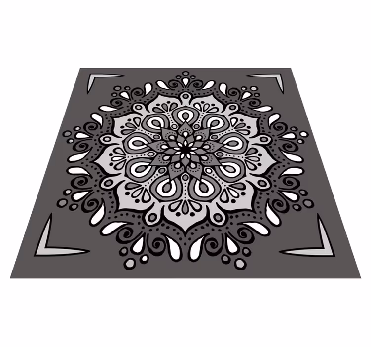 Elegant motief op grijs vinyl tapijt mandala - TenStickers