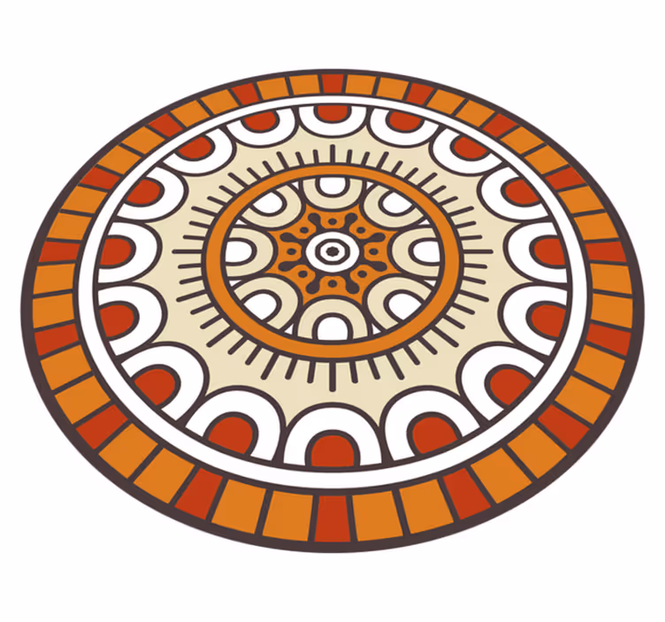 Cirkelvormig patroonmotief vinyl tapijt mandala - TenStickers