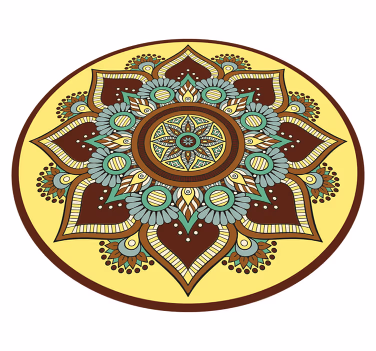 Kleurrijk sierlijk patroon vinyl tapijt mandala - TenStickers