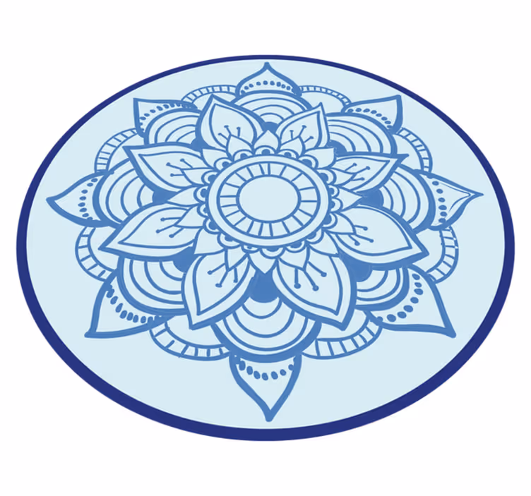 Ingewikkeld bloemenmotief vinyl tapijt mandala - TenStickers