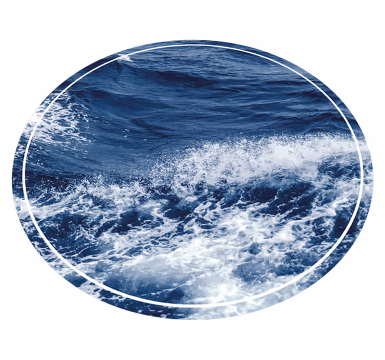 Oceaan golfbeweging vinyl vloerkleed rond - TenStickers
