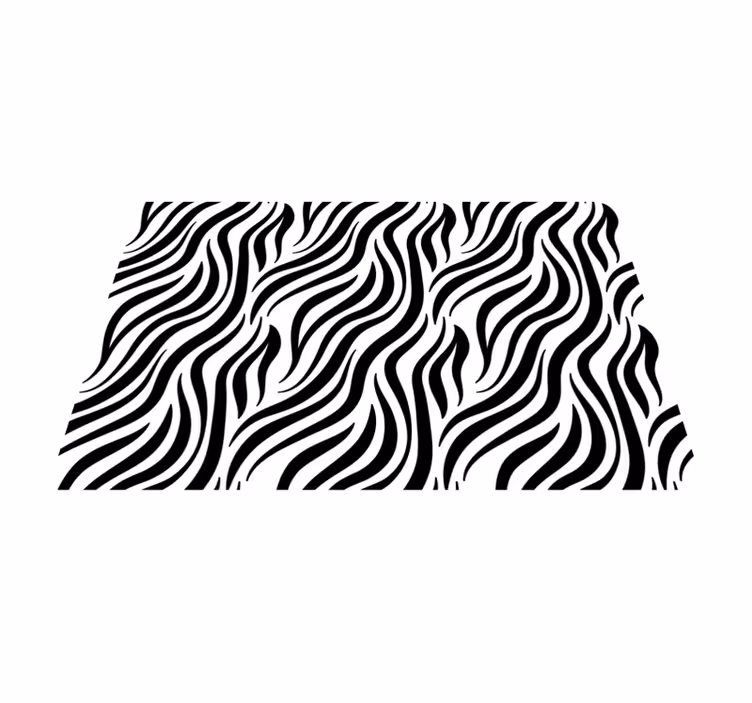 Golvende zwarte lijnen vinyl tapijt dierenprint - TenStickers