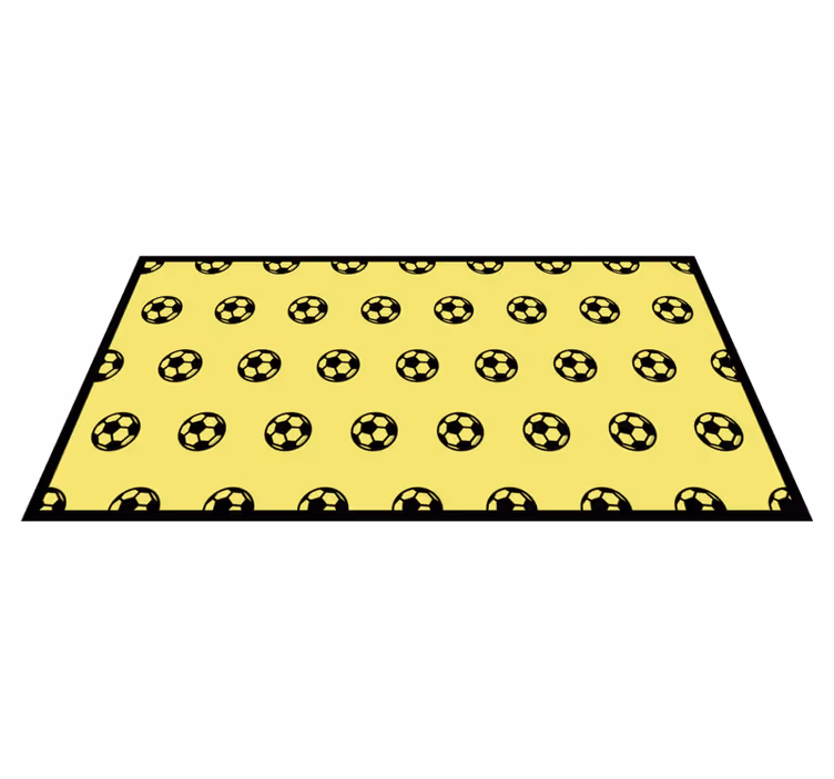 Geel voetbalpatroon vinyl tapijt spel - TenStickers