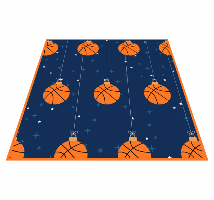 Basketbal ornament patroon vinyl tapijt voor meer kinderen - TenStickers