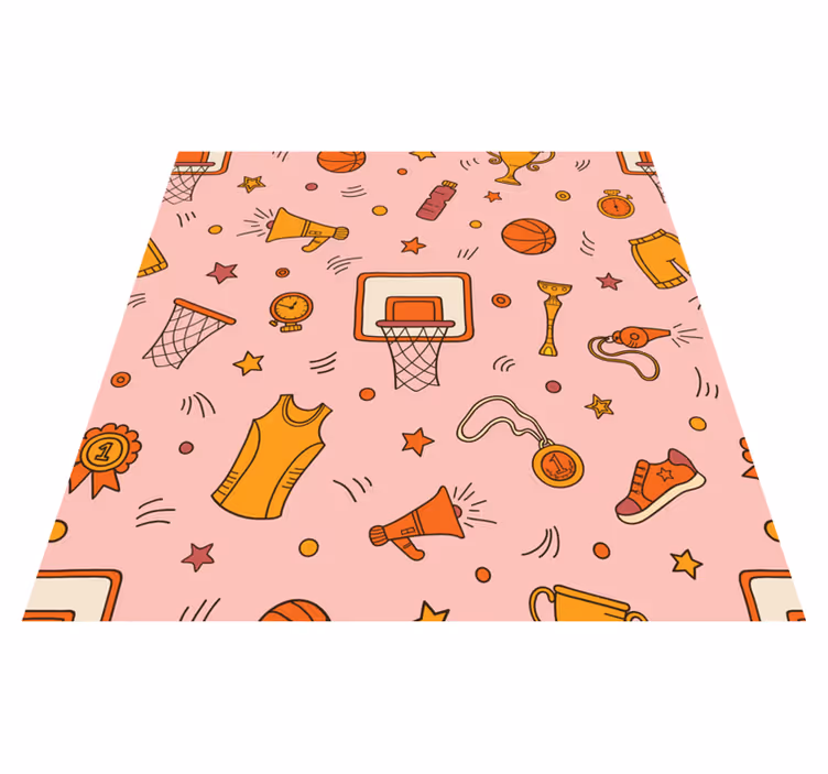 Sportieve leuke elementen vinyl tapijt spel - TenStickers