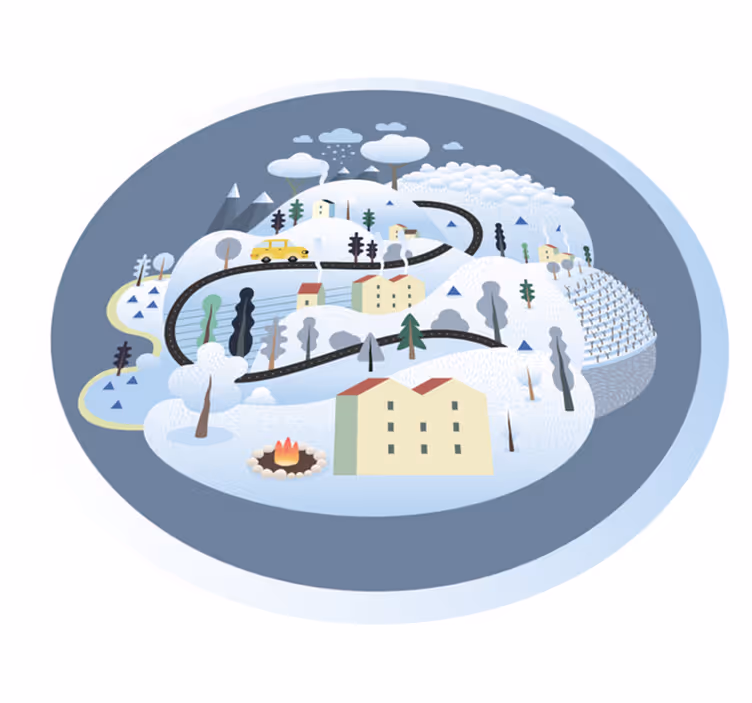Grillige landschapsreis vinyl tapijt snelweg - TenStickers