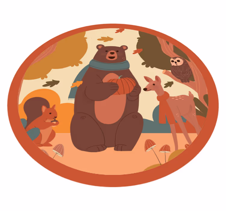 Bosdierenvrienden vinyl tapijt baby - TenStickers