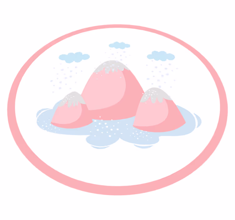 Besneeuwde bergscène vinyl tapijt kind - TenStickers