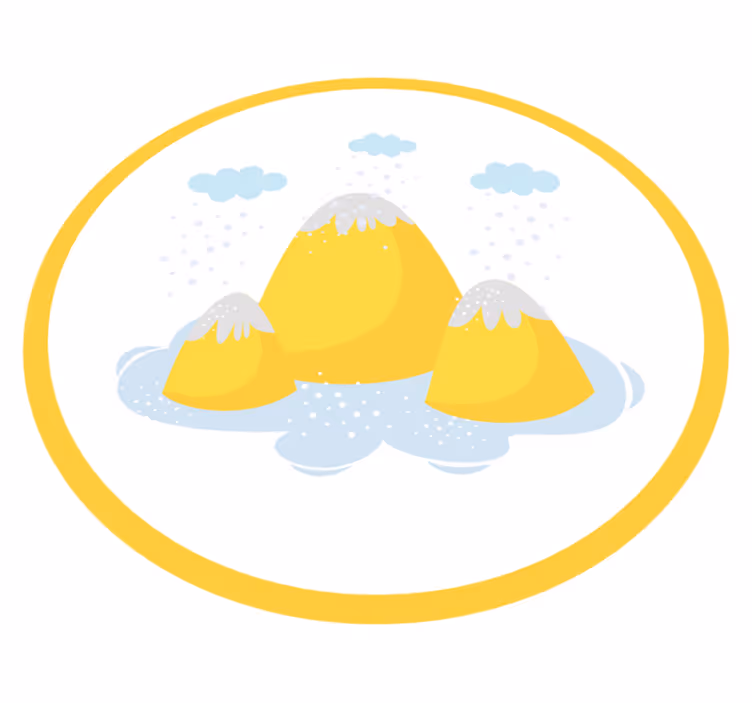 Vrolijk berglandschap vinyl tapijt voor meer kinderen - TenStickers
