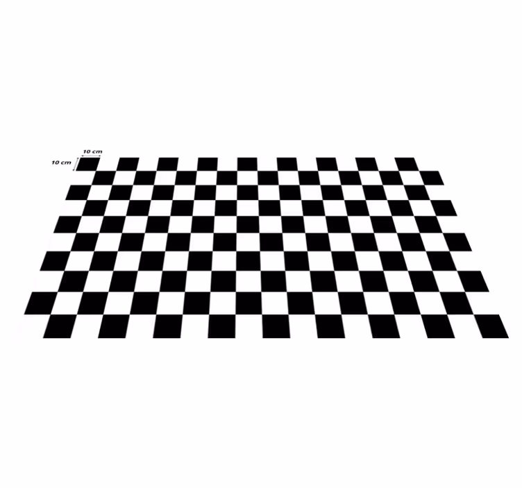 Zwart-wit geruit vinyl tapijt geometrisch - TenStickers