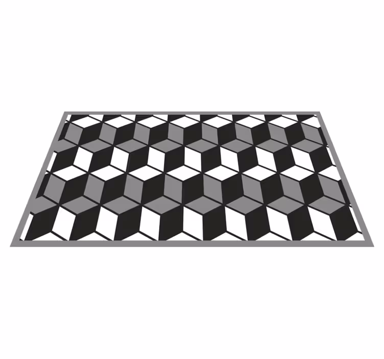 Kubiek patroon vinyl tapijt geometrisch - TenStickers