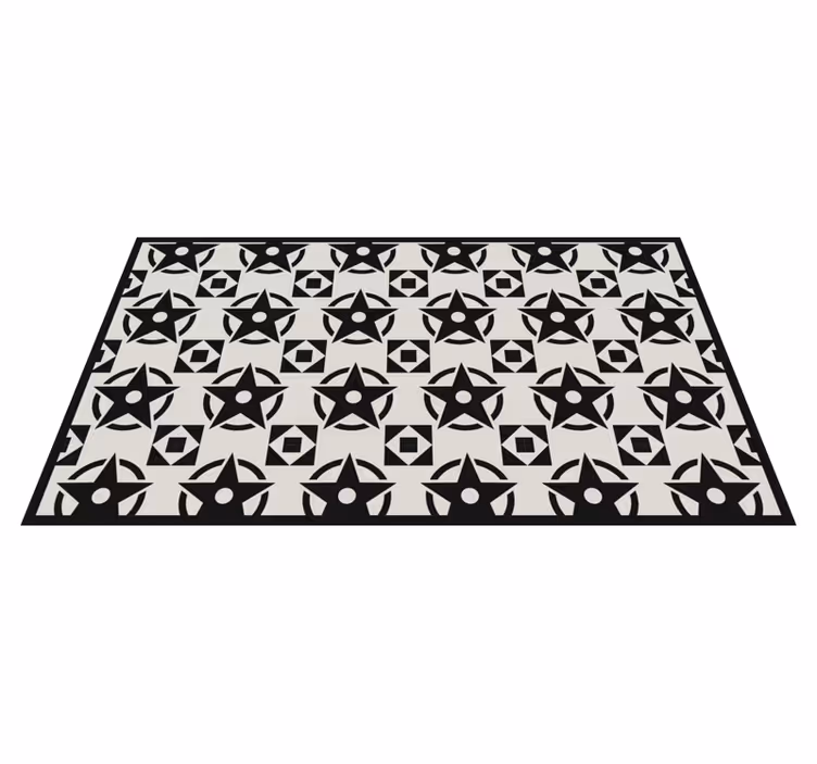 Zwart sterpatroon vinyl tapijt modern - TenStickers