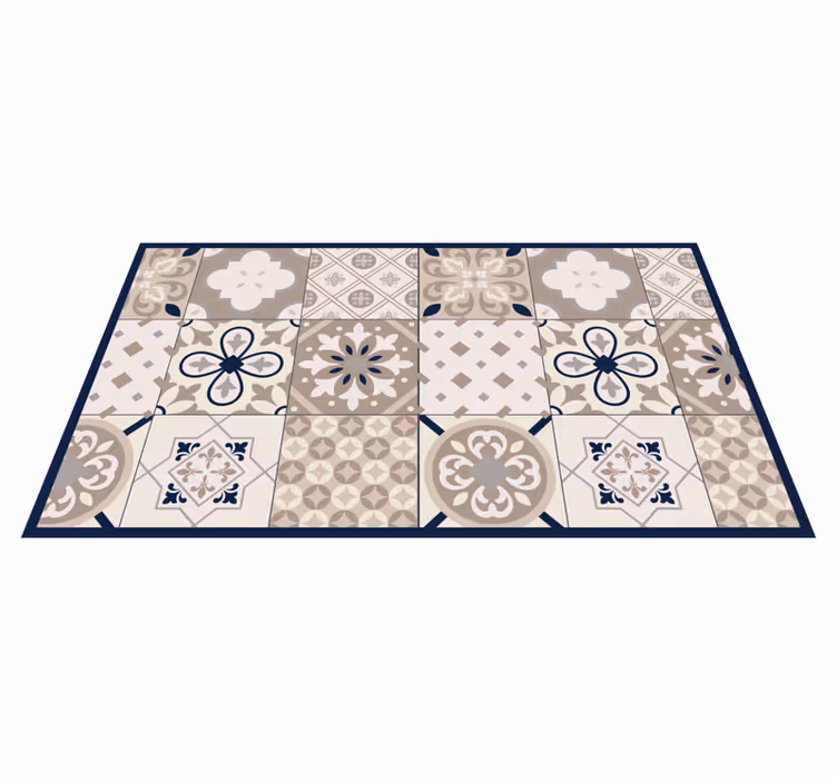 Beige elegant design vinyl tapijt tegels - TenStickers