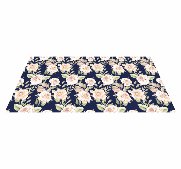 Elegant bloemencomponent vinyl tapijt natuur - TenStickers