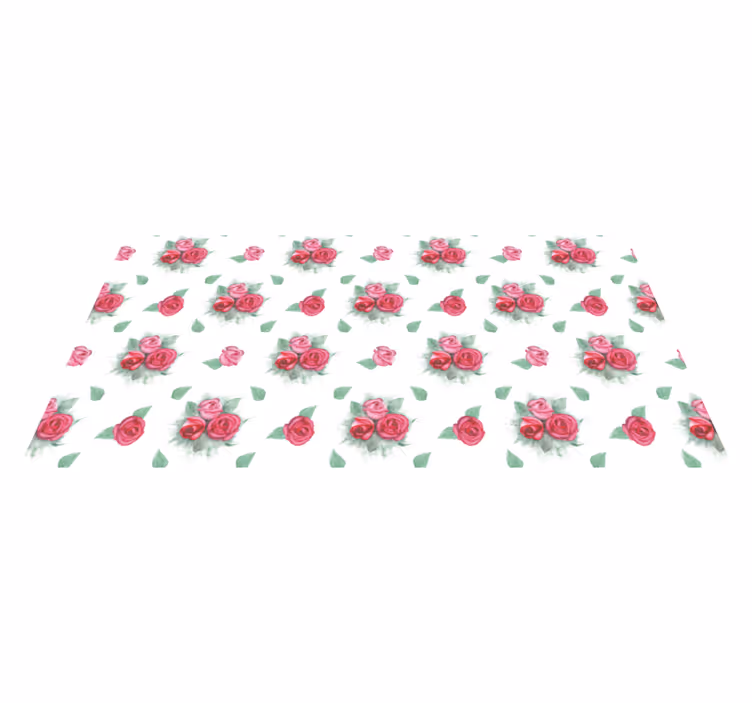 Set rozen vinyl tapijt bloemen en planten - TenStickers