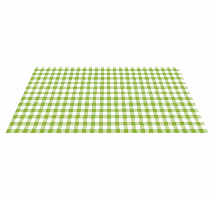 Geruit groen patroon vinyl tapijt met strepen - TenStickers