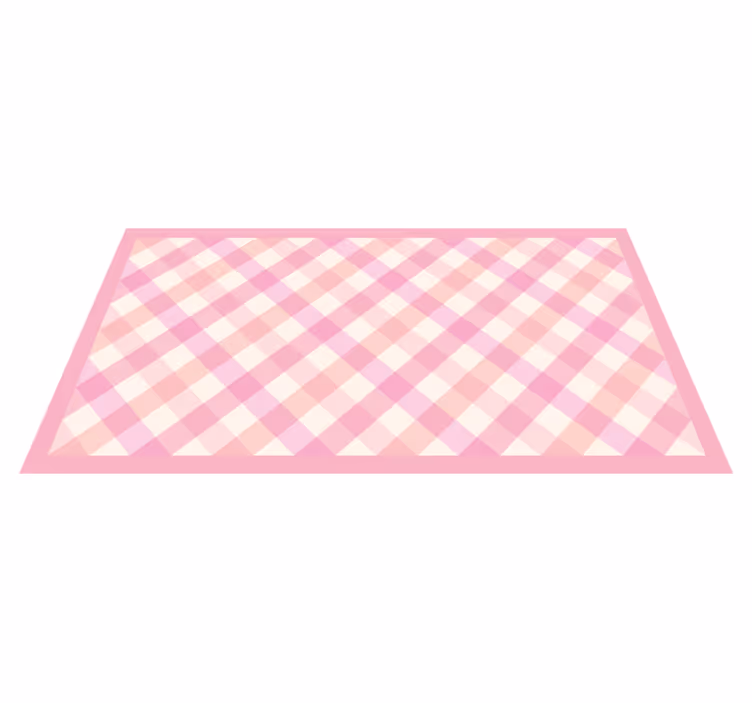 Roze geruit patroon vinyl tapijt met strepen - TenStickers
