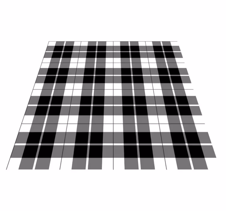 Vinyl tapijt geometrisch zwart-wit ruitpatroon - TenStickers