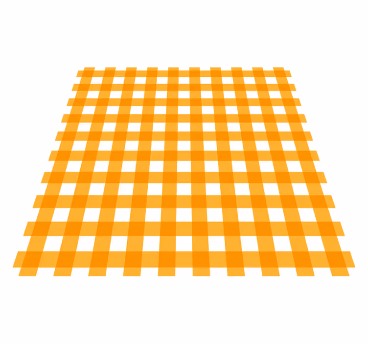 Oranje geruit motief vinyl vloerkleed keuken - TenStickers