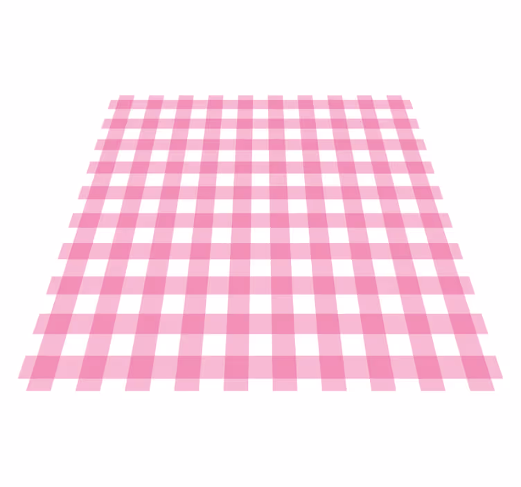 Roze geruit motief vinyl tapijt met strepen - TenStickers