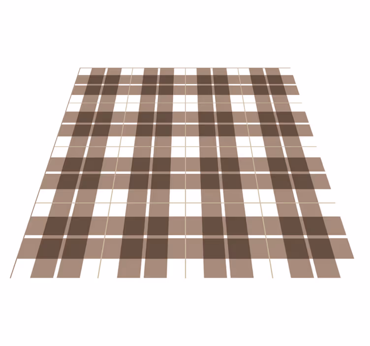 Aardse tinten check vinyl tapijt tegels - TenStickers