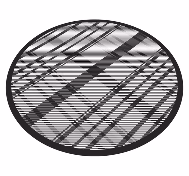 Zwart geruit patroon vinyl tapijt met strepen - TenStickers