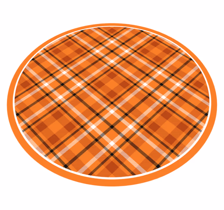 Geruit patroon charme vinyl vloerkleed rond - TenStickers