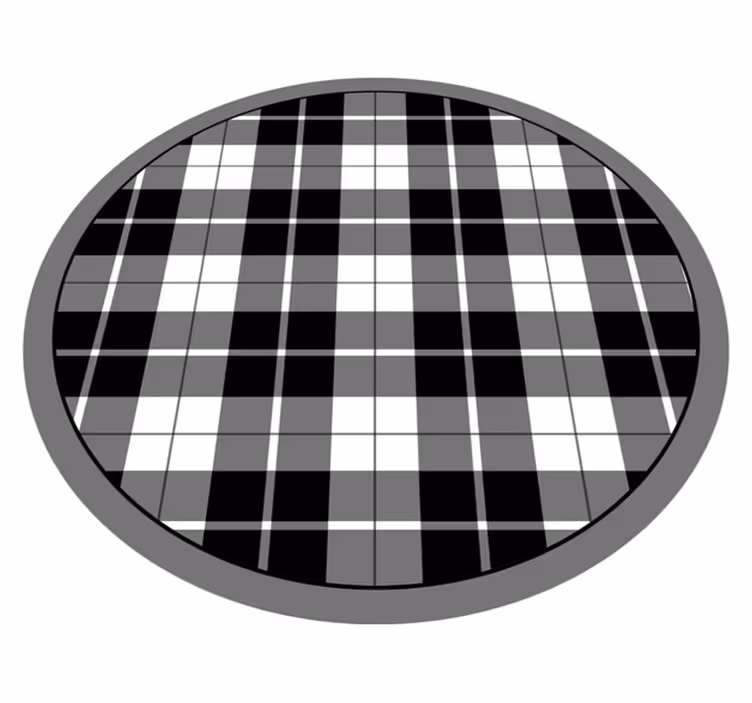Geblokt raster vinyl vloerkleed rond - TenStickers