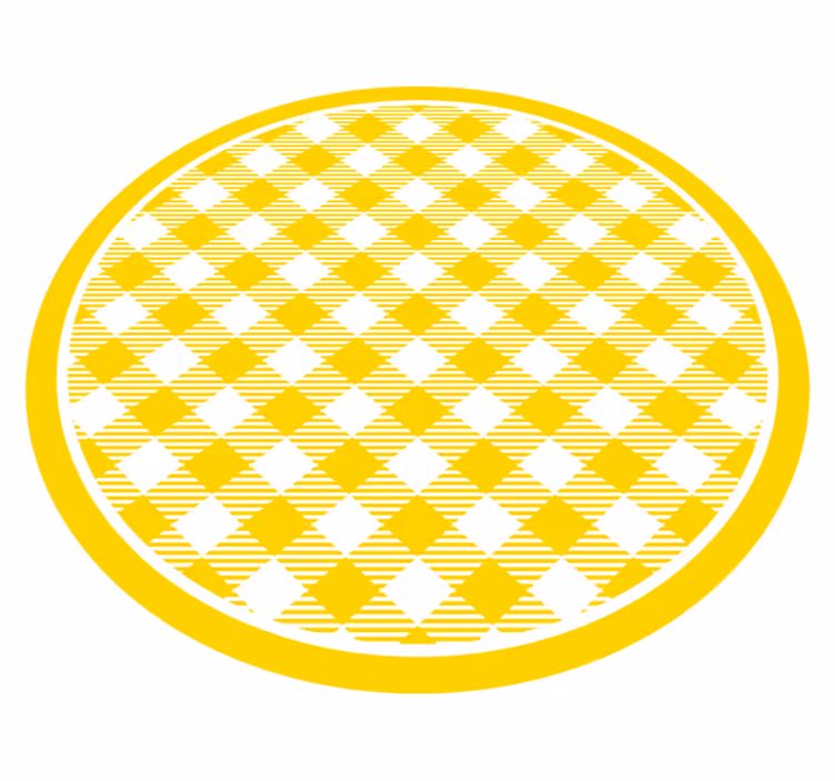 Gele diamant embleem vinyl vloerkleed rond - TenStickers