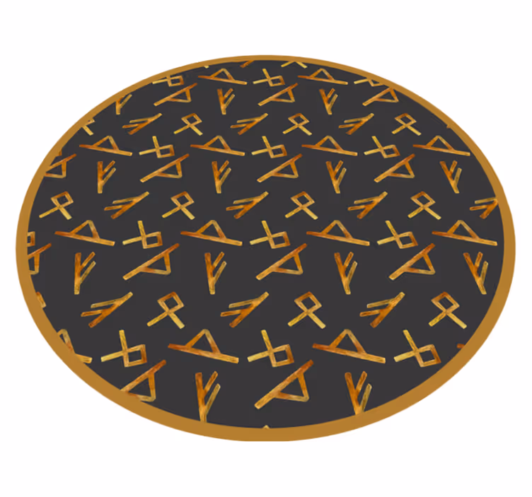 Abstracte gouden vormen vinyl tapijt geometrisch - TenStickers
