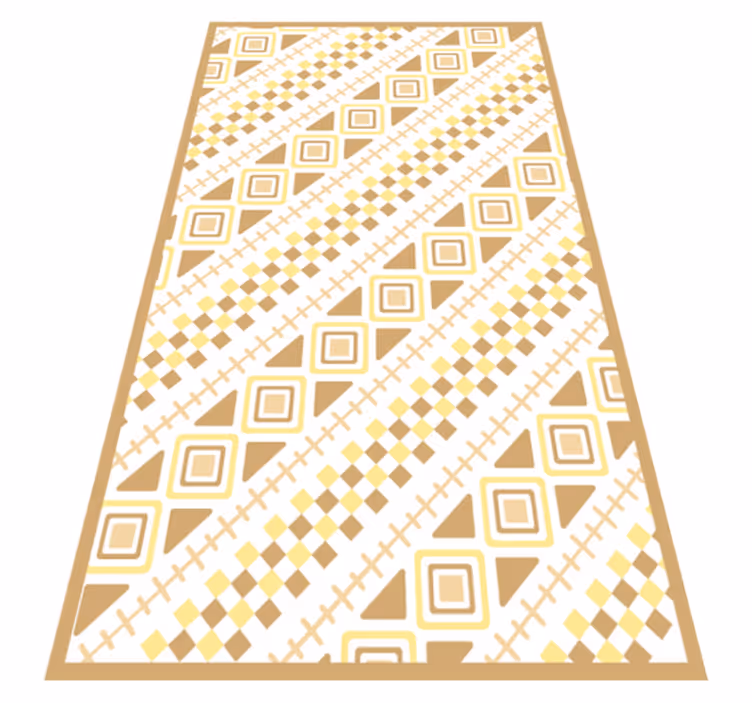 Geel patroon mozaïek vinyl tapijt geometrisch - TenStickers