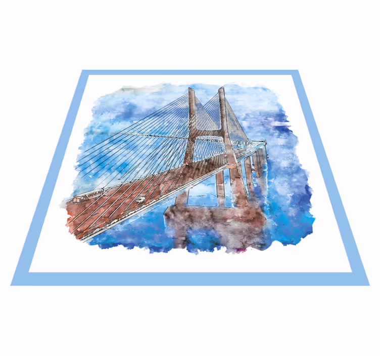 Hangbrug kunstwerk vinyl tapijt badkamer - TenStickers