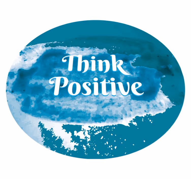 Denk nu positief vinyl tapijt zinnen en teksten - TenStickers