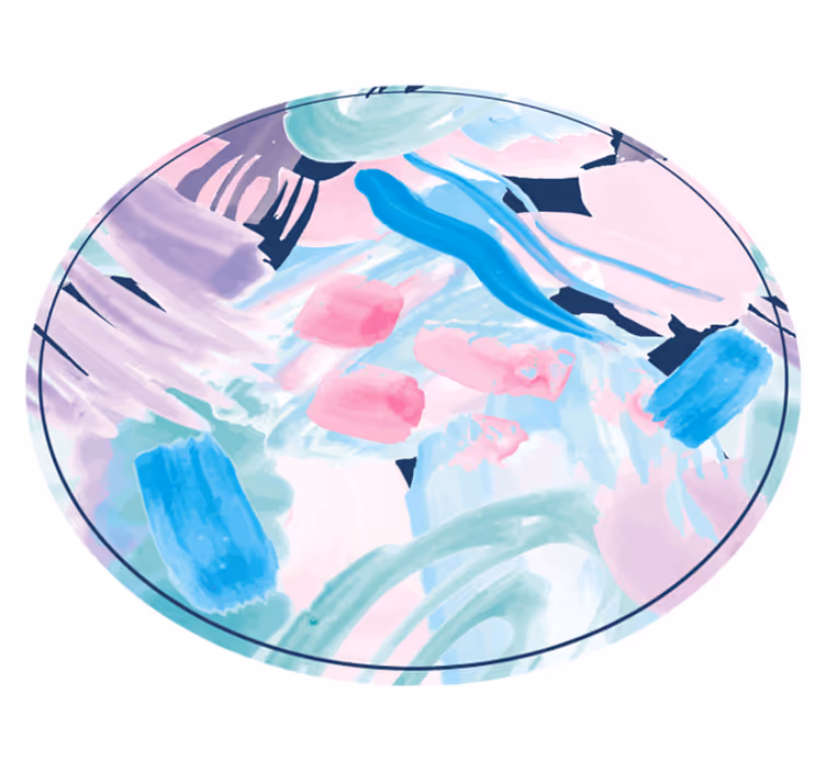 Kleurrijke abstracte kunst vinyl tapijt minimalistisch - TenStickers