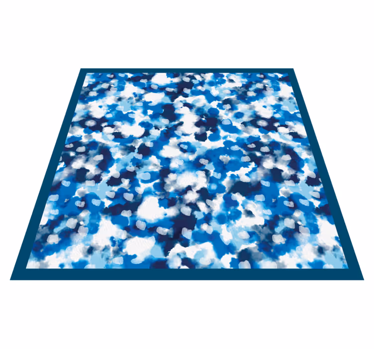Blauw wolkenpatroon vinyl tapijt voor meer kinderen - TenStickers