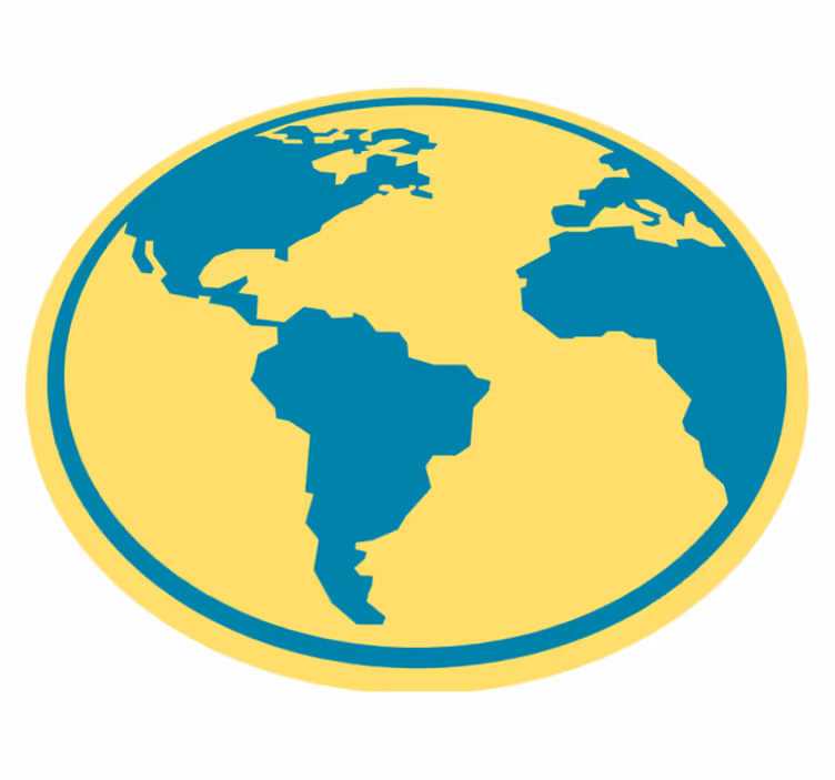 Geografische wereldkaart vinyl vloerkleed rond - TenStickers