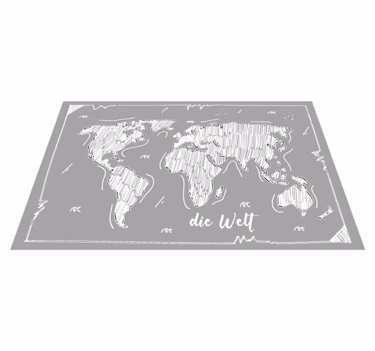 Vinyl tapijt wereldkaart wereldkaart omtrek - TenStickers