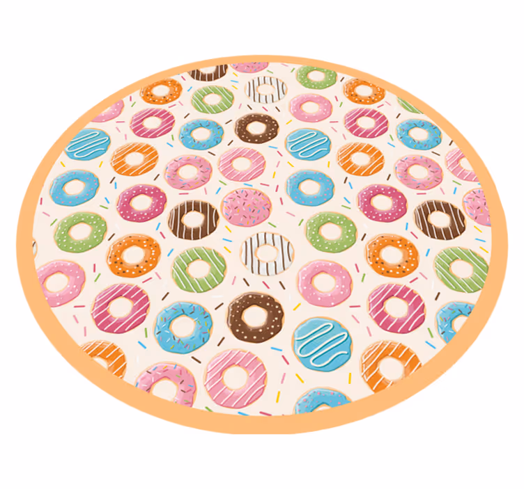 Kleurrijk donutpatroon vinyl tapijt voor meer kinderen - TenStickers