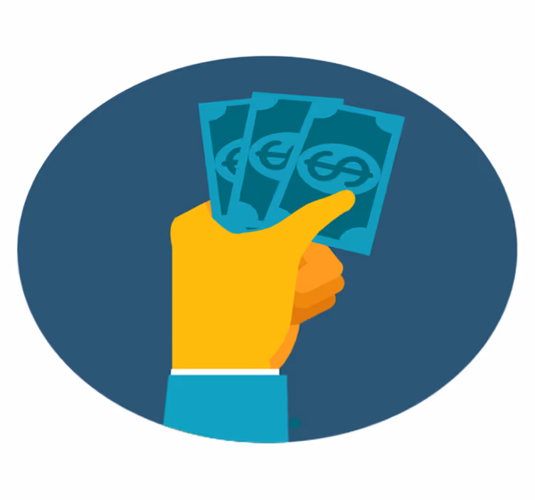 Hand met contant geld vinyl tapijt voor meer kinderen - TenStickers