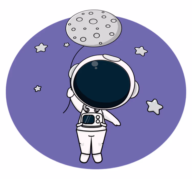Astronaut met ballon vinyl tapijt voor meer kinderen - TenStickers