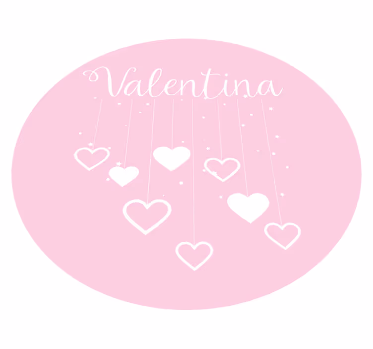 Vinyl tapijt voor meer kinderen met hangende roze harten - TenStickers