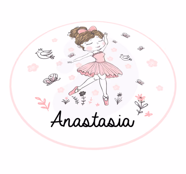 Balletdanser vinyl tapijt met naam - TenStickers