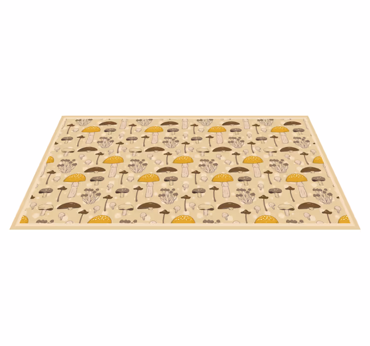 Paddenstoelenbospatroon vinyl vloerkleed keuken - TenStickers