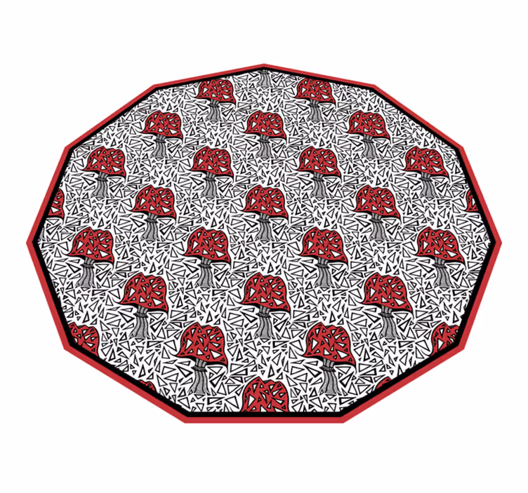Artistiek paddenstoelmotief vinyl tapijt natuur - TenStickers