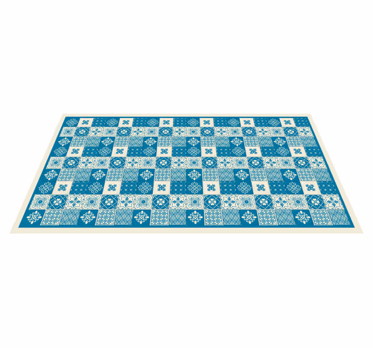Gepatroneerd blauw mozaïek vinyl tapijt tegels - TenStickers