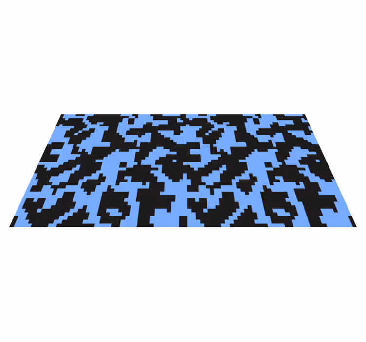 Gepixeld blauw patroon vinyl tapijt voor meer kinderen - TenStickers