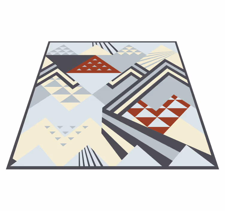 Grijze moderne vormen vinyl tapijt geometrisch - TenStickers