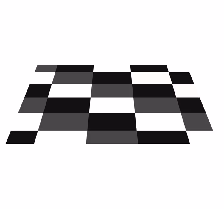 Zwart-witte ruit vinyl tapijt geometrisch - TenStickers